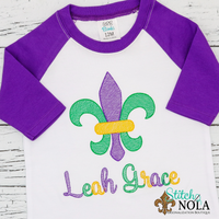 Personalized Mardi Gras Fleur de lis Sketch Shirt