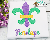 Personalized Mardi Gras Fleur de lis Sketch Shirt