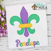 Personalized Mardi Gras Fleur de lis Sketch Shirt