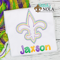 Personalized Mardi Gras Fleur de lis Sketch Shirt