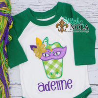 Personalized Mardi Gras Alligator Head Applique Shirt