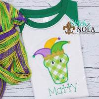 Personalized Mardi Gras Alligator Head Applique Shirt