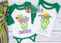 Personalized Mardi Gras Alligator Head Applique Shirt