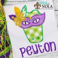 Personalized Mardi Gras Alligator Head Applique Shirt