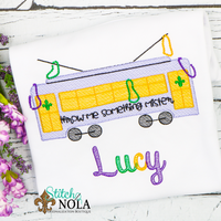 Personalized Mardi Gras Street Car Sketch Shirt