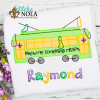 Personalized Mardi Gras Street Car Sketch Shirt