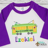 Personalized Mardi Gras Street Car Sketch Shirt