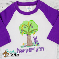 Personalized Mardi Gras Tree with Ladder Sketch Shirt