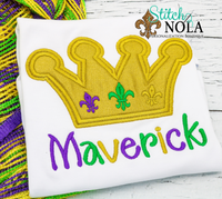 Personalized Mardi Gras Crown Applique Shirt