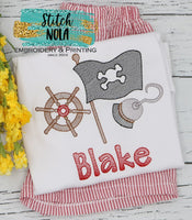 Personalized Pirate Trio Sketch Shirt