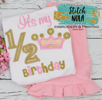 Personalized Half Birthday Appliqué Shirt