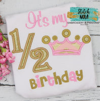 Personalized Half Birthday Appliqué Shirt