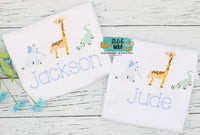 Personalized Zoo Animal Trio Sketch Shirt