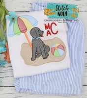 Personalized Puppy At The Beach Sketch Shirt