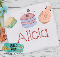 Personalized Instrument Trio Sketch Shirt