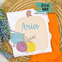 Personalized Floral Pumpkin Printed Shirt