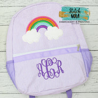 Personalized Seersucker Backpack with Rainbow Applique, Seersucker Diaper Bag, Seersucker School Bag, Seersucker Bag, Diaper Bag, School Bag, Book
