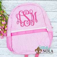 Personalized Seersucker Backpack with Name or Monogram, Seersucker Diaper Bag, Seersucker School Bag, Seersucker Bag, Diaper Bag, School Bag, Book