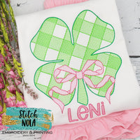 Personalized St. Patrick's Day Four Leaf Clover Sketch Shirt