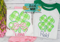 Personalized St. Patrick's Day Four Leaf Clover Sketch Shirt