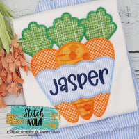 Personalized Easter Carrot Bunch Appliqué Shirt