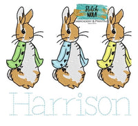 Personalized Vintage Easter Peter Rabbit Trio Sketch Shirt