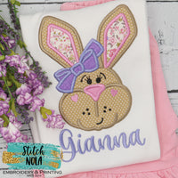 Personalized Easter Bunny Head Appliqué Shirt