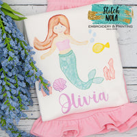 Personalized Under the Sea Mermaid Printed Shirt