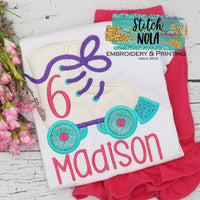 Personalized Birthday Skating Appliqué Shirt