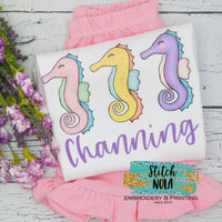 Personalized Seahorse Trio Printed Shirt