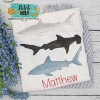 Personalized Shark Trio Printed Shirt