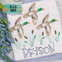 Personalized Flying Ducks Trio Sketch Shirt