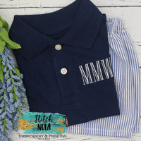 Personalized Block Monogram Collared Shirt