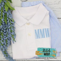 Personalized Block Monogram Collared Shirt