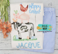 Personalized stacked Easter Farm Animals Printed Shirt
