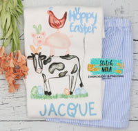 Personalized stacked Easter Farm Animals Printed Shirt