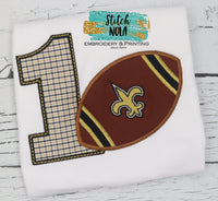 Personalized Birthday Football Appliqué Shirt