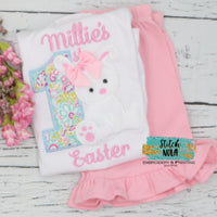 Personalized 1st Easter with Bunny Appliqué Shirt