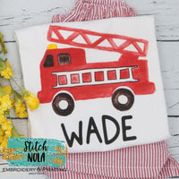 Personalized Firetruck Printed Shirt