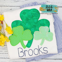 Personalized St. Patrick's Day Clover Bunch Appliqué Shirt