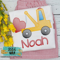 Personalized Valentine Tow Truck Sketch Shirt