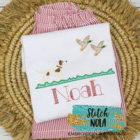 Personalized Dog Duck Hunting Sketch Shirt