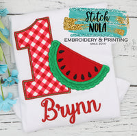 Personalized Watermelon Birthday Appliqué Shirt