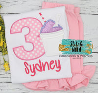 Personalized Birthday Snowball Appliqué Shirt