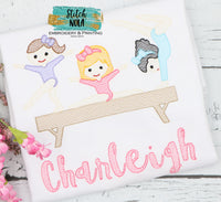 Personalized Gymnast Trio Sketch Shirt