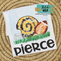 Personalized Black & Gold Football Helmet Printed Shirt