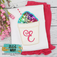 Personalized Flip Sequin Snowball Monogram Applique Shirt