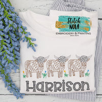 Personalized Buffalo Trio Sketch Shirt