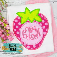 Personalized Strawberry Monogram Applique Shirt