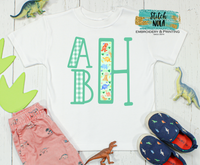 Personalized Dinosaur Monogram Printed Shirt